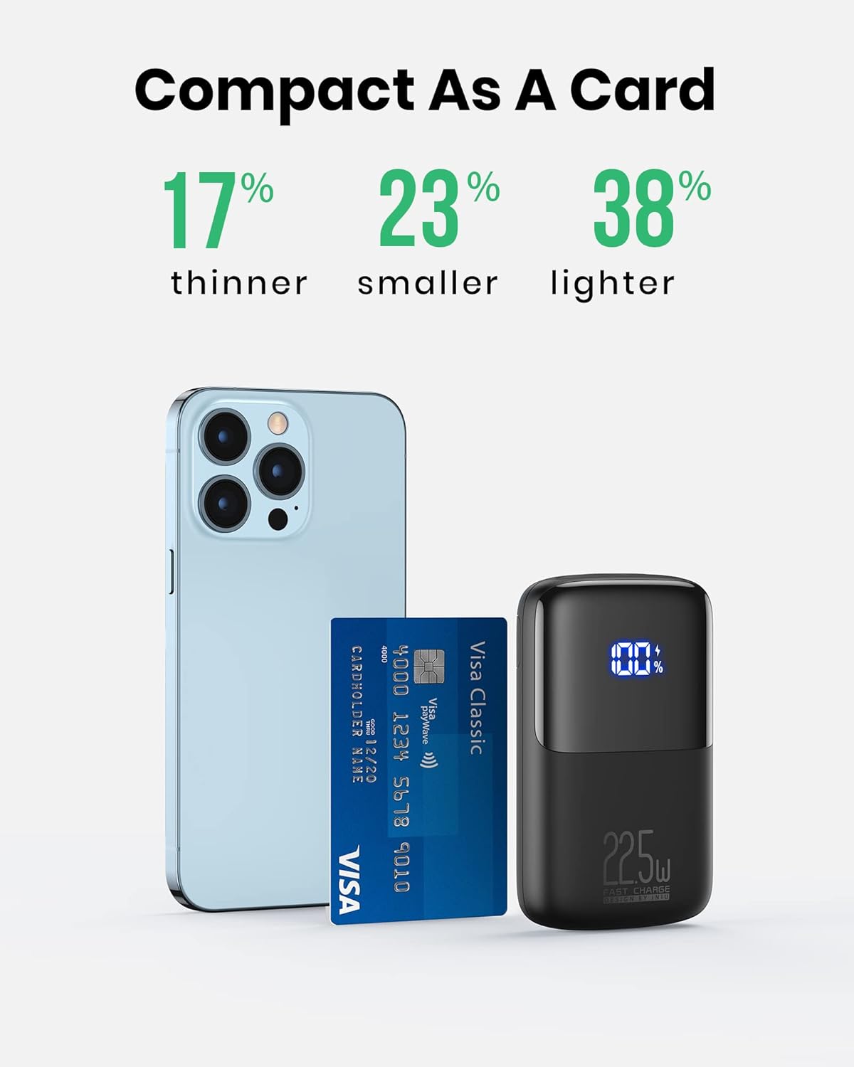 INIU Portable Charger, Smallest 22.5W 10000mAh Power Bank, USB C in/Output Fast Charging 3-Output Mini Battery Pack Charger with Phone Holder for iPhone 16 15 14 13 12 Samsung S23 Google iPad Tablet - Image 3