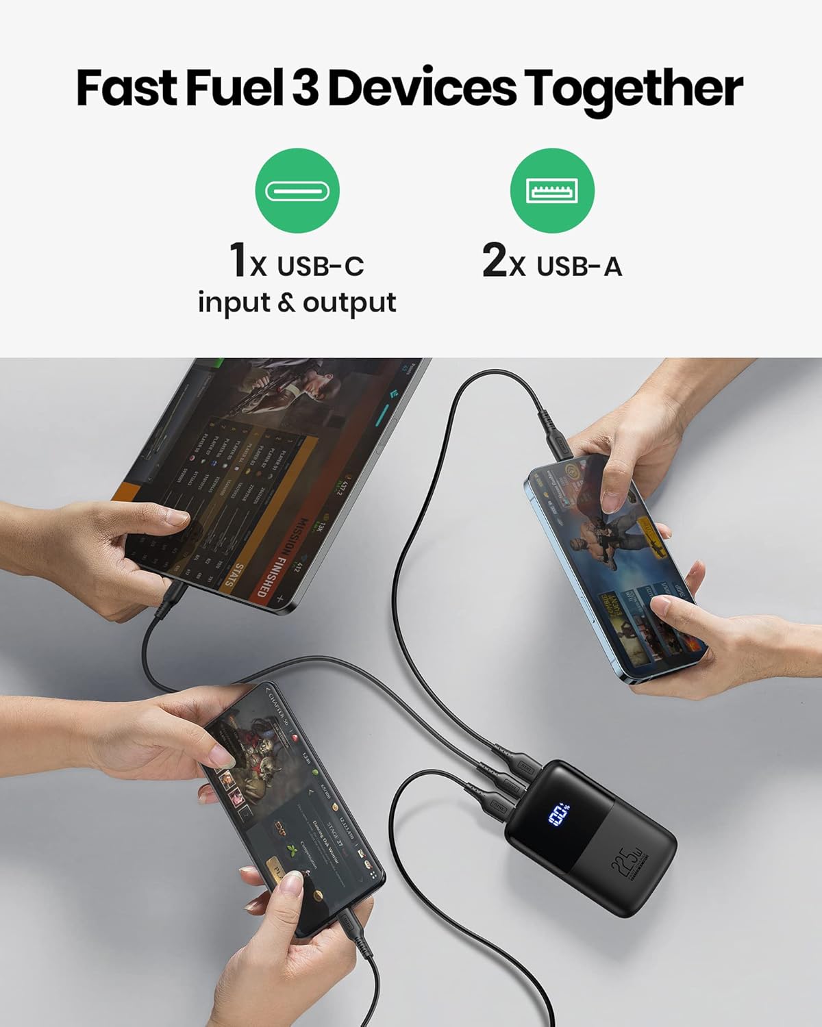 INIU Portable Charger, Smallest 22.5W 10000mAh Power Bank, USB C in/Output Fast Charging 3-Output Mini Battery Pack Charger with Phone Holder for iPhone 16 15 14 13 12 Samsung S23 Google iPad Tablet - Image 6