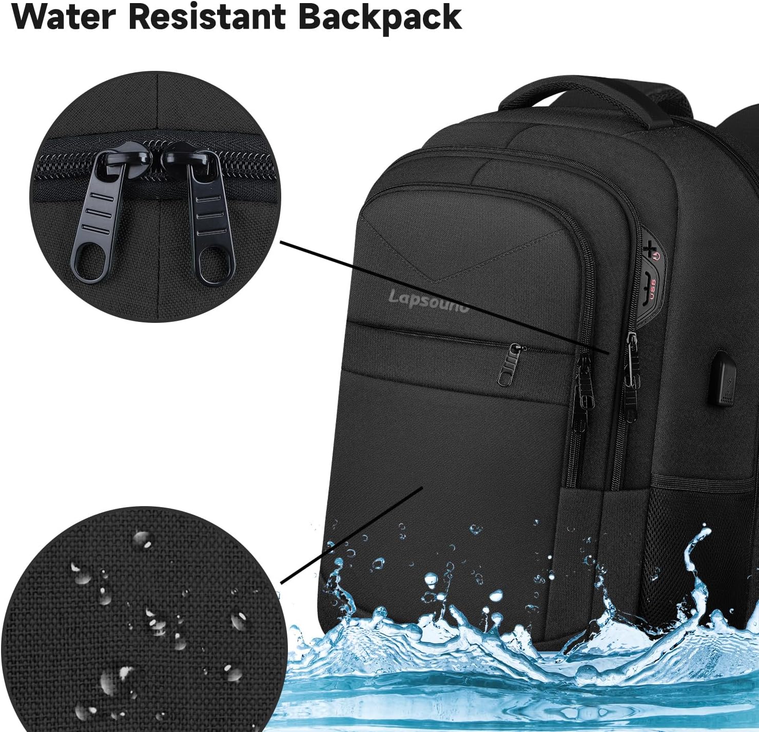 Travel Backpack, Large Carry on Backpack, 17 Inch Laptop Bag, Big Sturdy TSA-Friendly with USB Port College School Rucksack Bag, Gifts for Him Men Women, Black - Image 7